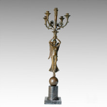 Candle Holder Statue Angle Girl Candlestick Bronze Sculpture Tpch-052 (J)